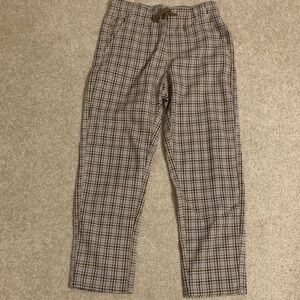 H&M Kids Plaid Chinos in Brown and Tan